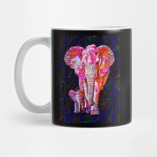 Elephant Family Painted Mug